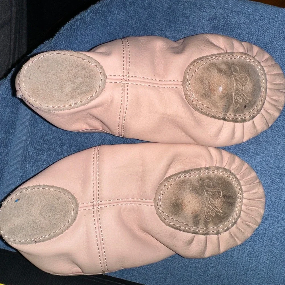 Pink Leather Ballet Dance Slippers Shoes Girls‎ Dancewear  11.5